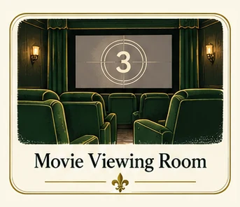 Explore Movie Viewing Room at Poche Plantation — illustrated amenity guide