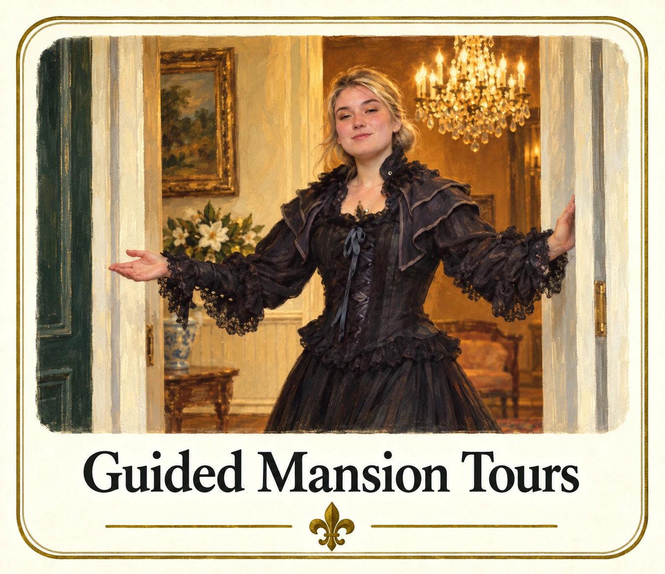 Explore Guided Mansion Tours at Poche Plantation — illustrated amenity guide
