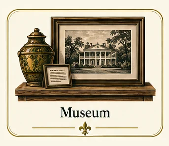 Explore Museum at Poche Plantation — illustrated amenity guide
